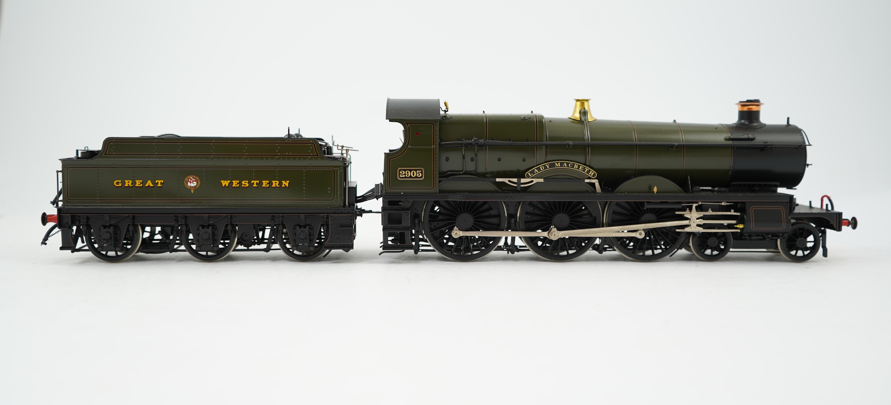 An 0 gauge Masterpiece Models model of GWR Saint Class, 2905, 4-6-0 tender locomotive, powered for two rail operation, with original box, accessories, instruction booklet and other paperwork.